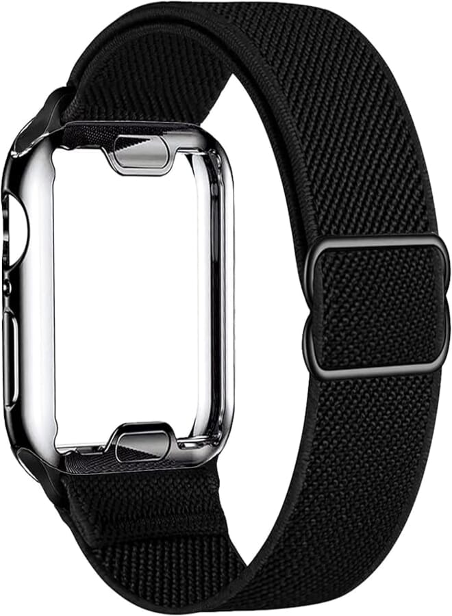 2-Pack Solo Loop Strap Compatible with Apple Watch Band 38mm 40mm 41mm 42mm 44mm 45mm,No Clasps No Buckles Stretchable Braided Sport Elastics Replacement Wristband for iWatch Series 7/6/3/SE,Women Men